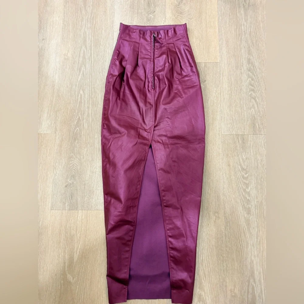 Rick Owens Coated Denim Maxi Pencil Skirt - Picture 4 of 9